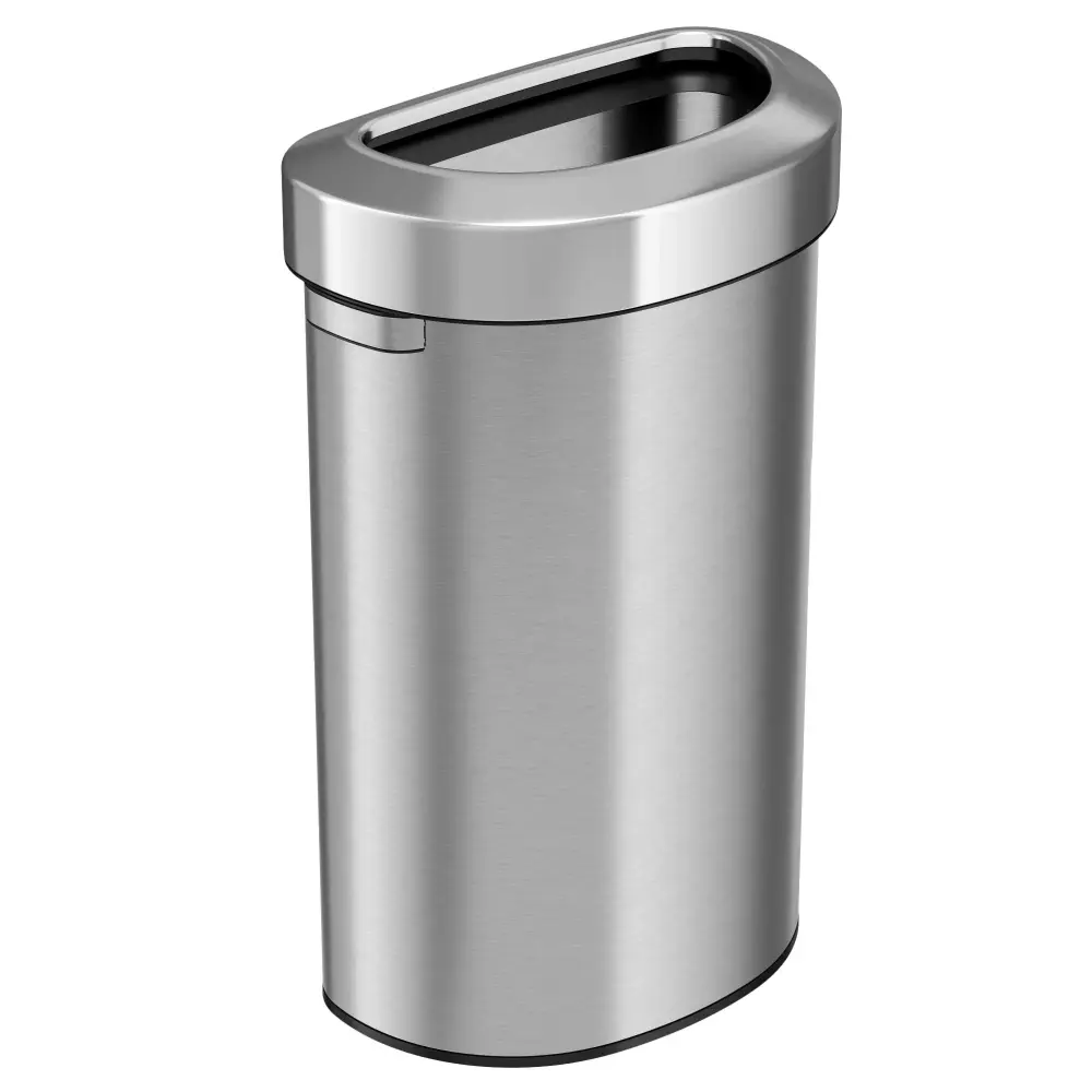 87 Liter / 23 Gallon Semi-Round Open Top Stainless Chromed Kitchen Trash Can