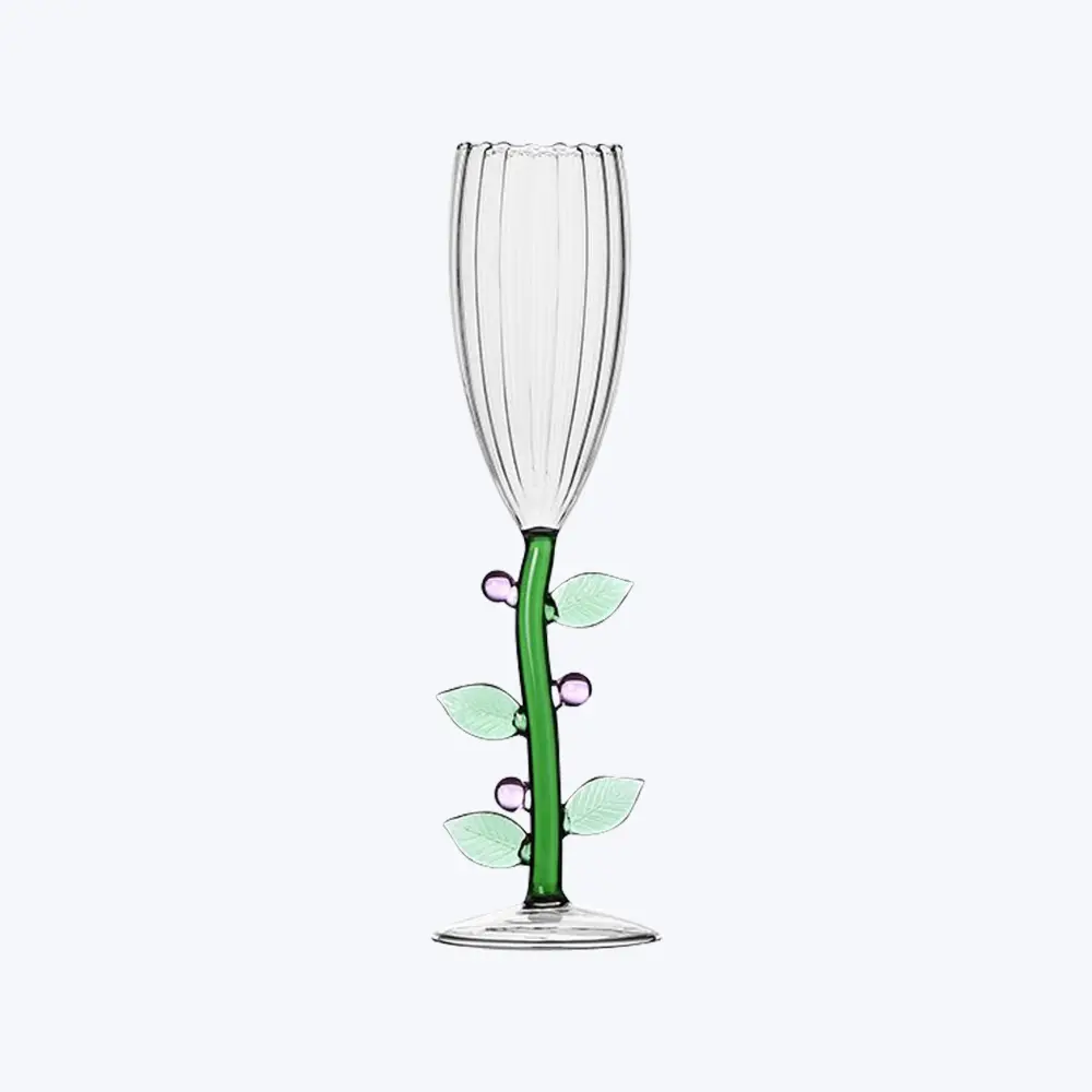 Botanica Champagne Flute, Salmon Flower Hot & Cold Drinks