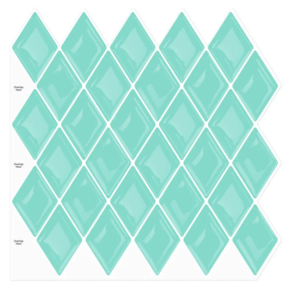 Diamond Tiles Peel and Stick Backsplash Kitchen Walls - Summer Yielding Green 12" x 12"(30.5 x 30.5 cm)