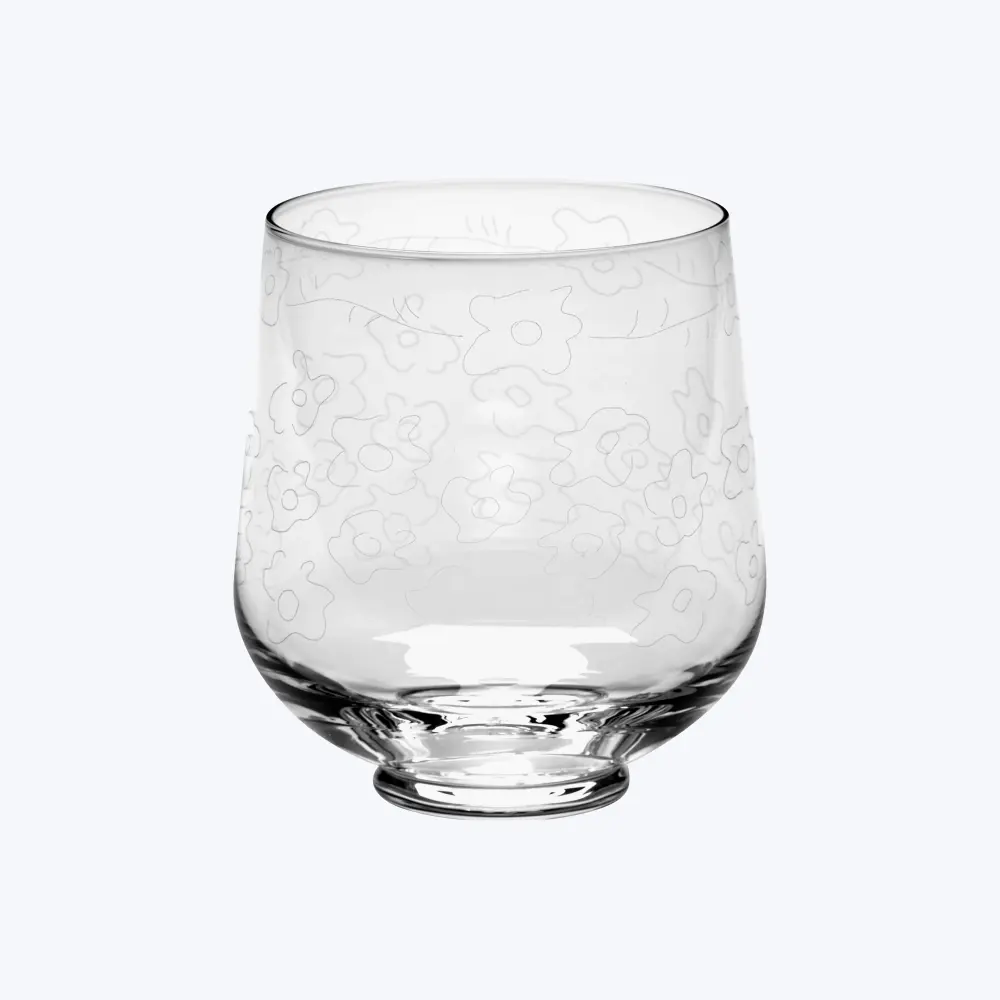 Midnight Flowers Glass, Ebony Viola