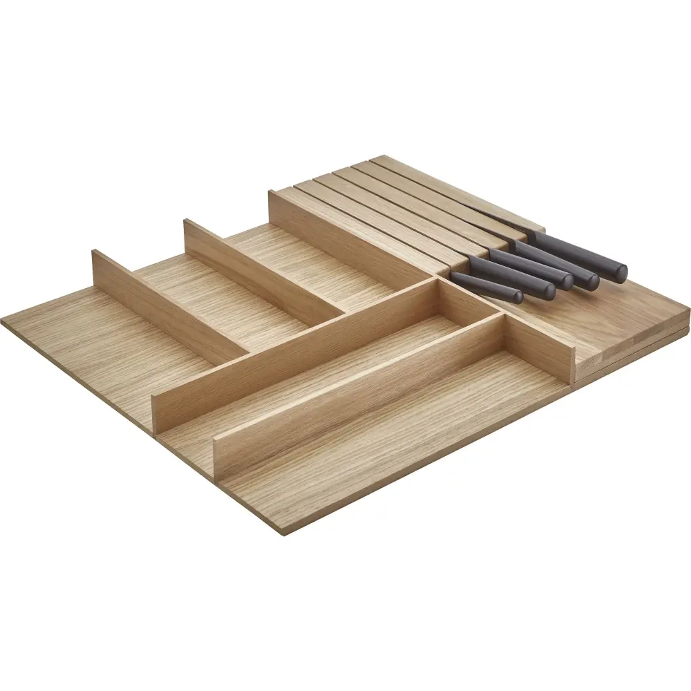 nobilia Holz-Besteckeinsatz Eiche mit Messerblock BE-M90E 82,7 cm