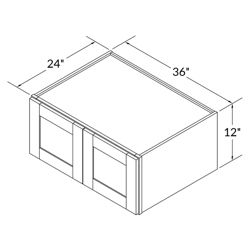 Wall Kitchen Cabinet W361224 Shaker Toffee LessCare 36 . width 12 . height 24 . depth