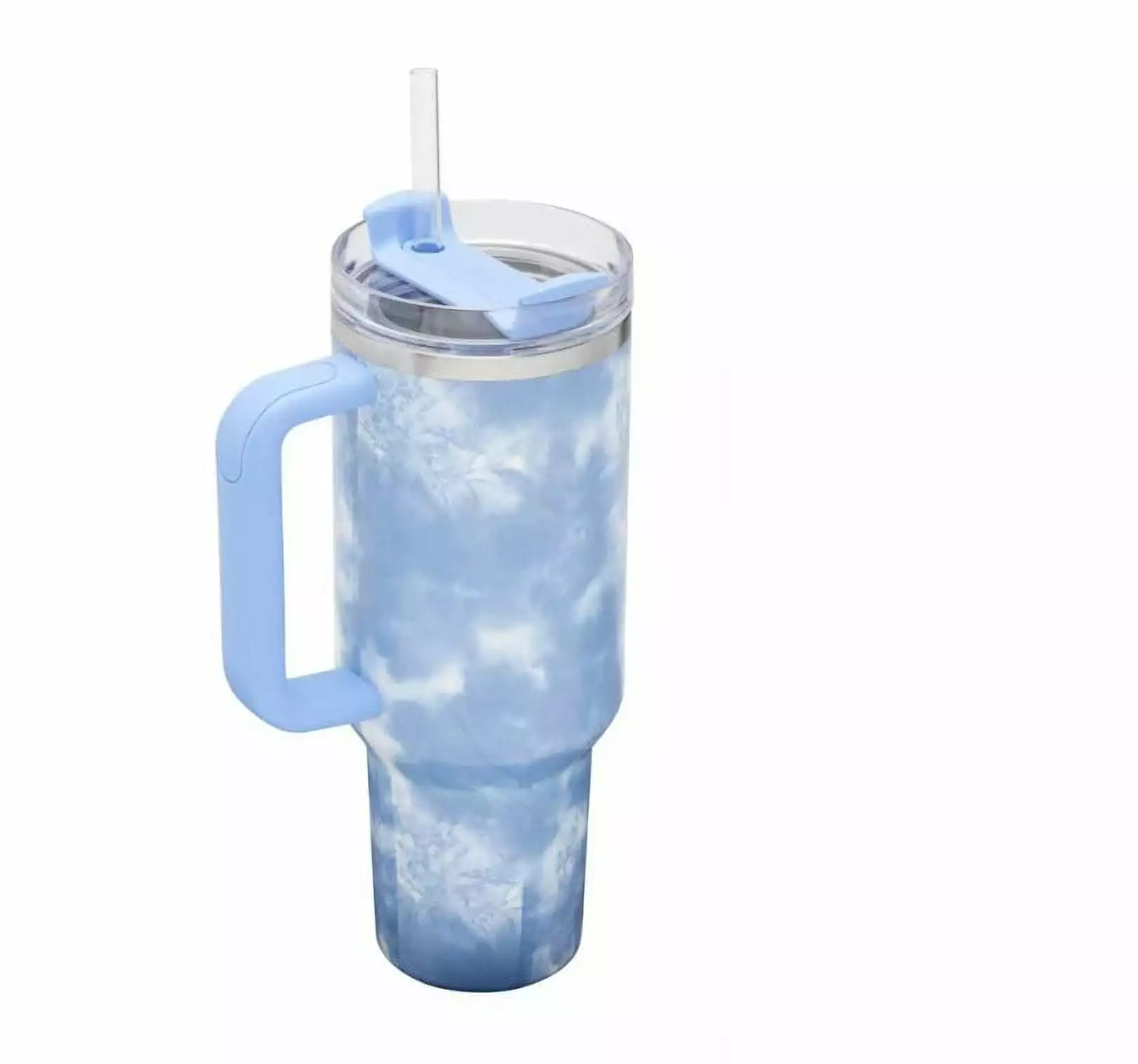 Stanley Adventure Quencher Travel Tumbler 40 oz Ocean Blue Tie Dye Stainless Steel Vacuum Insulated