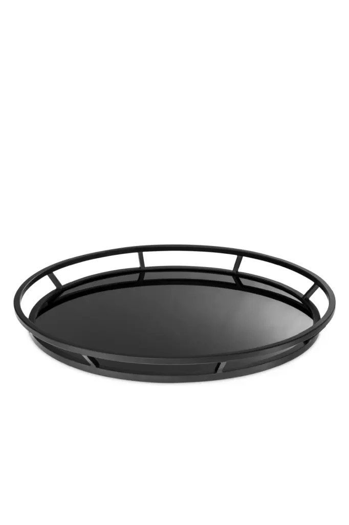 Black Metallic Decorative Tray Eichholtz Gaia Modern Home Accent