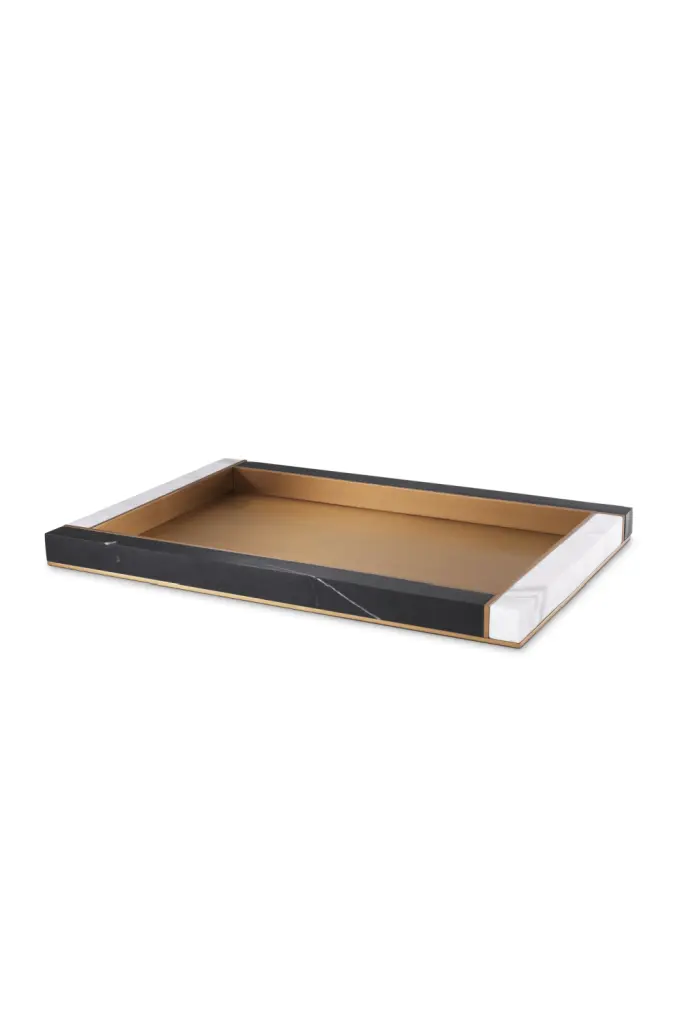 Brass and Marble Tray Eichholtz Farrell Elegant Serving Tray