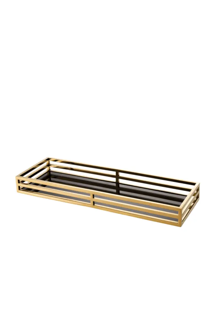 Eichholtz Ersa Black and Gold Serving Tray Coffee or Dining