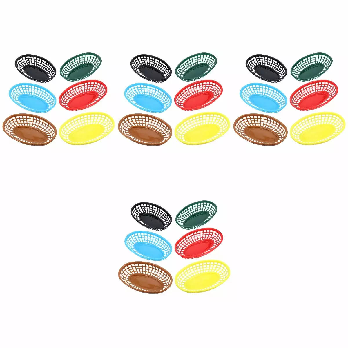 24 Pcs Plastic Fast Food Serving Trays Fries, Desserts, and Fish Fryer Mast