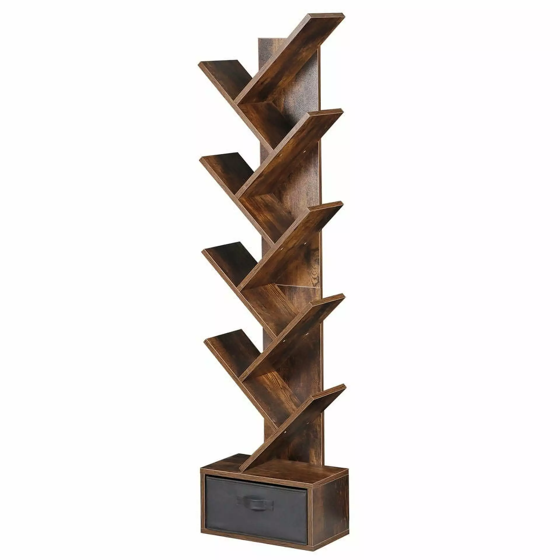 9-Tier Floor Tree Bookshelf Tall Freestanding Bookcase Living Room Home Office Storage Display Bed Bath & Beyond