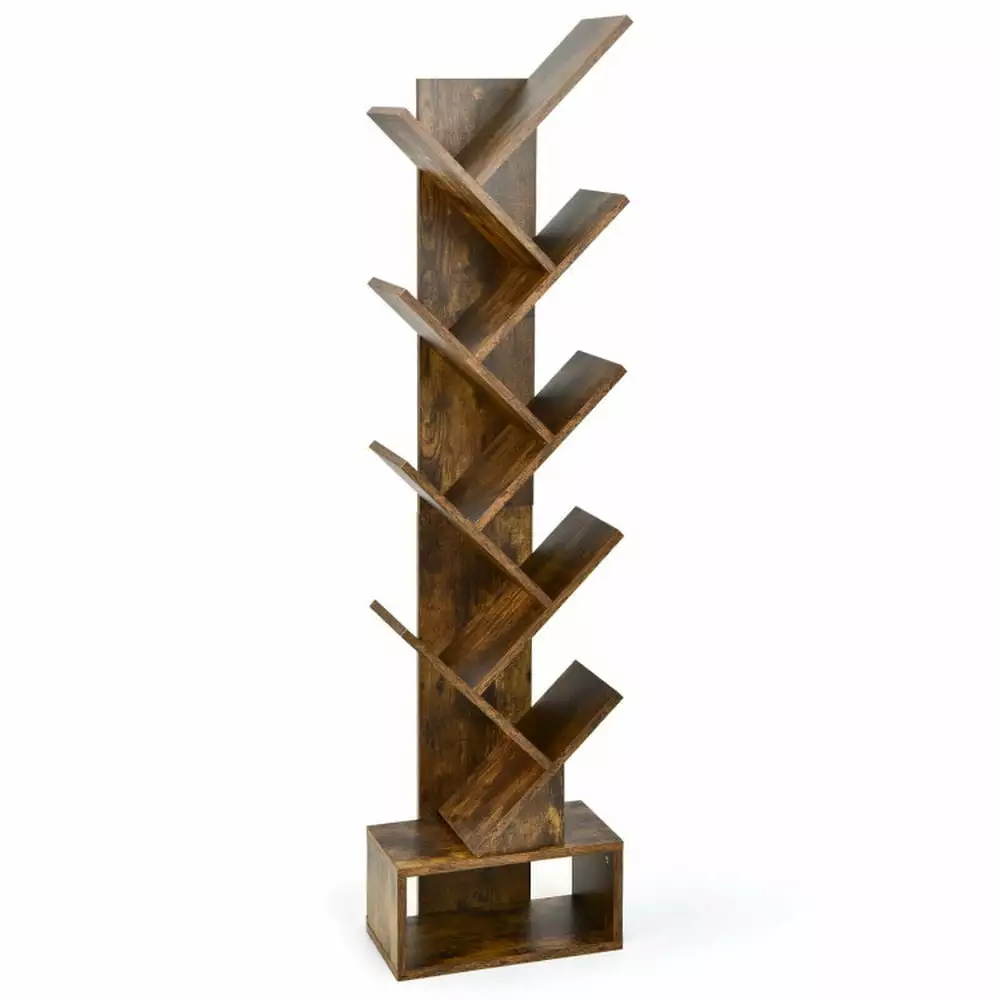 Kadyn Book Shelf Bookcase Decor Bookshelf Small Flower Plant Stand 10-Tier Tree Bookshelf Drawer Free-Standing Storage Boo...