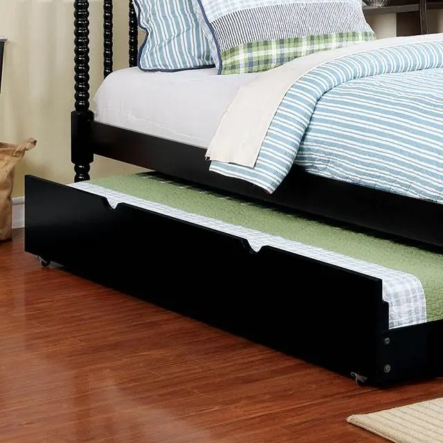 PRISMO Black Trundle Bed Frame Storage