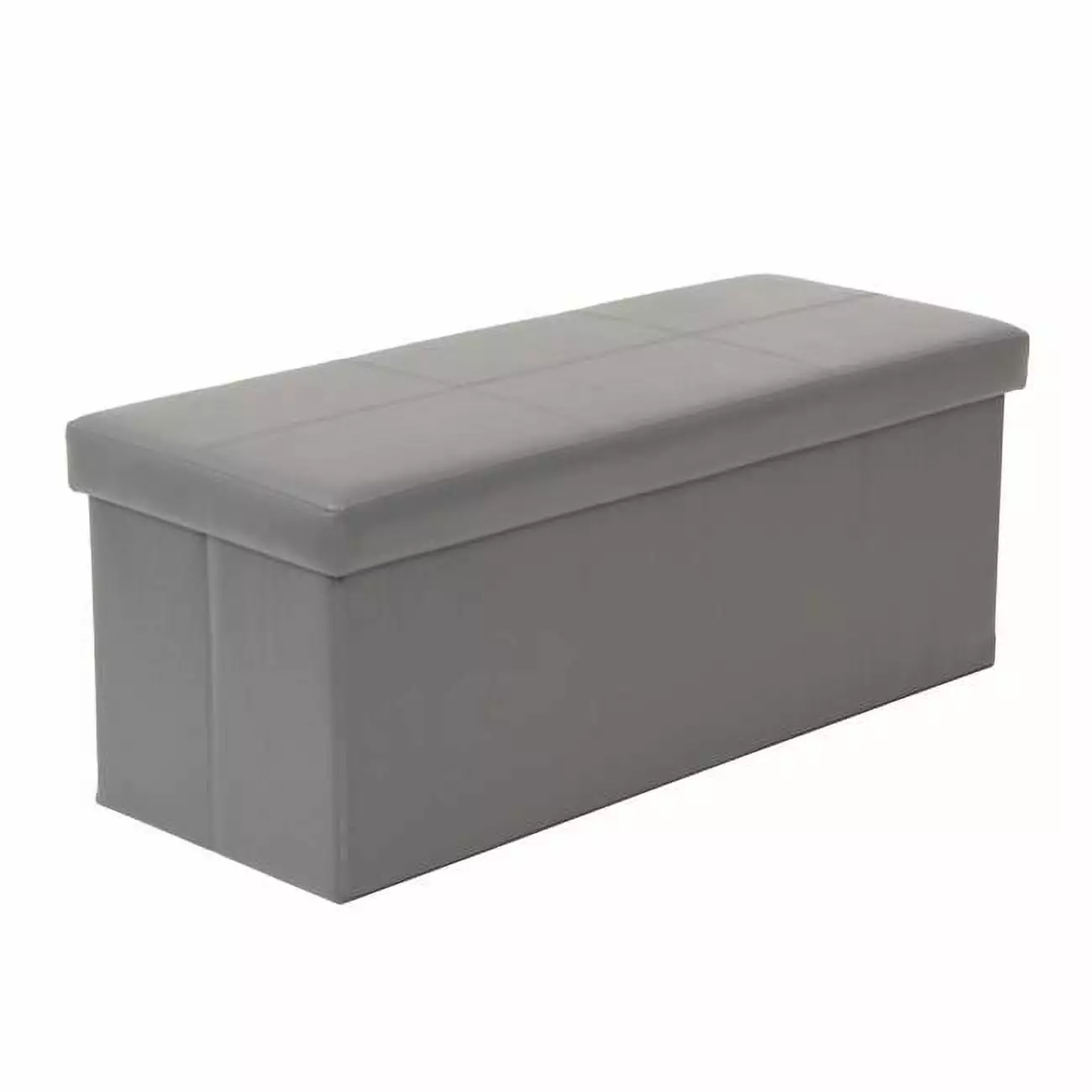 American Furniture Classics Model 511 Foldable Tufted Storage Bench Gunmetal Gray Ottomans