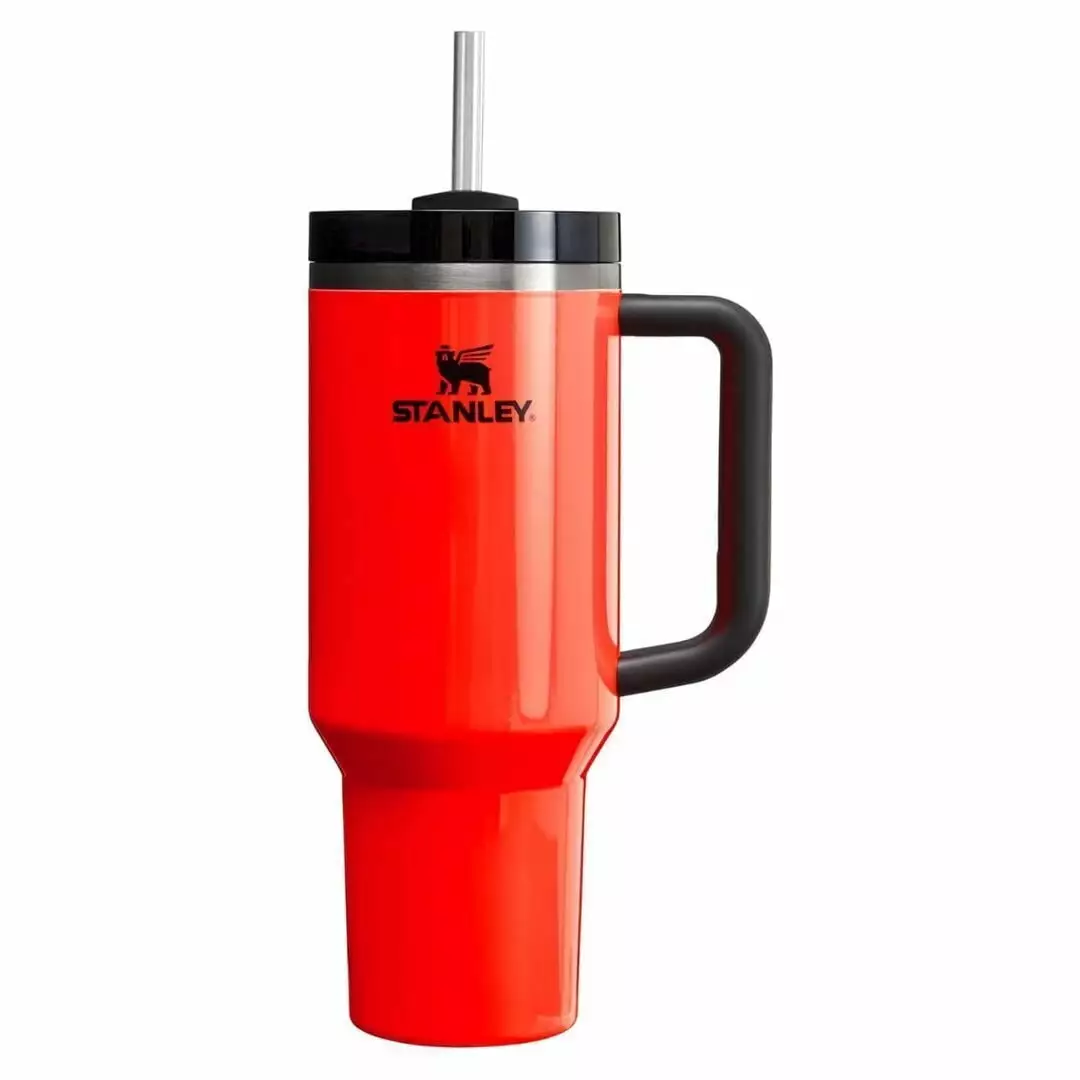 Stanley Quencher H2.0 FlowState 40oz Vacuum Insulated Tumbler Advanced Lid Technology Neon Orange
