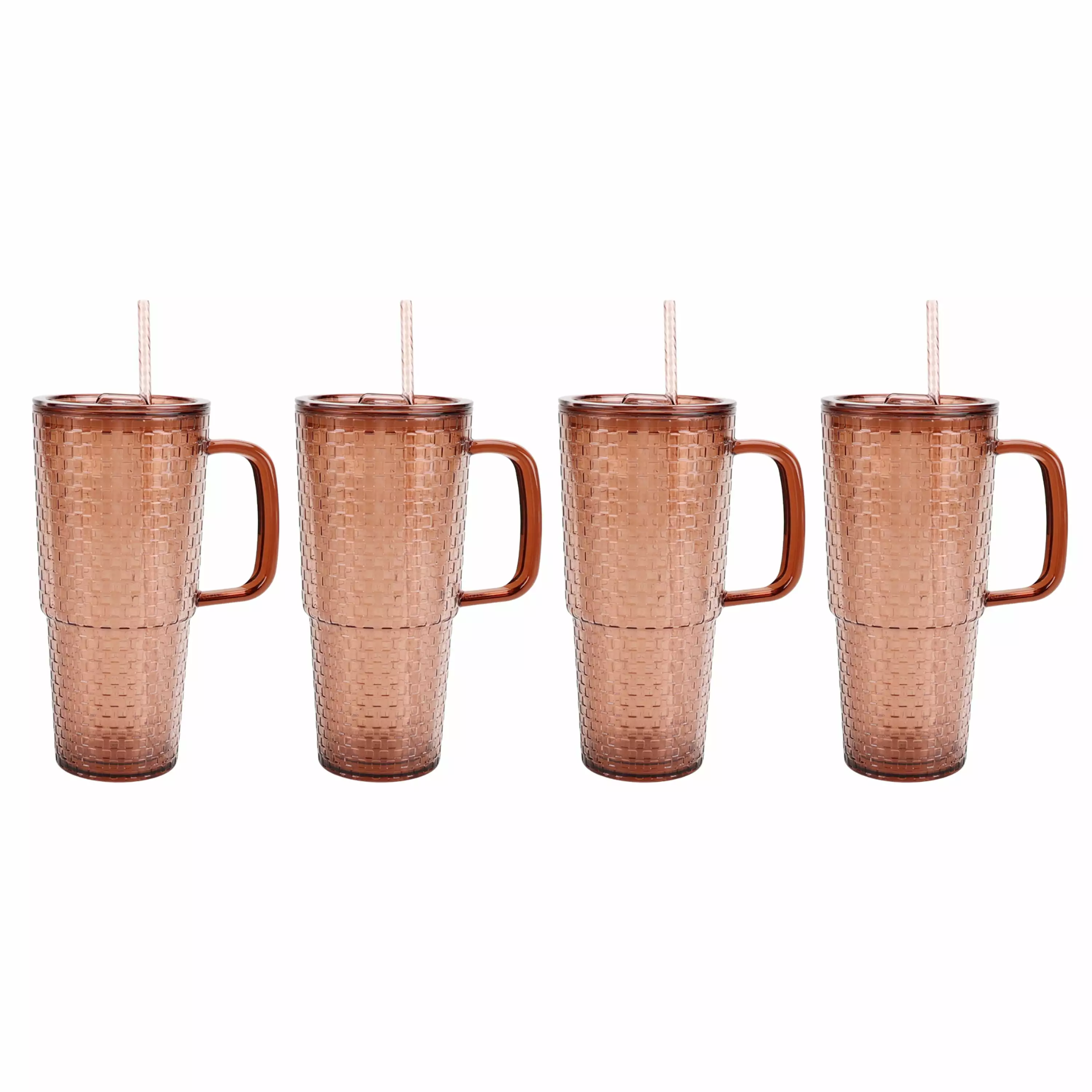 Just Feed Me Jessie James Decker 4-Piece 40-Ounce Tumbler Set Translucent Mauve Drinkware