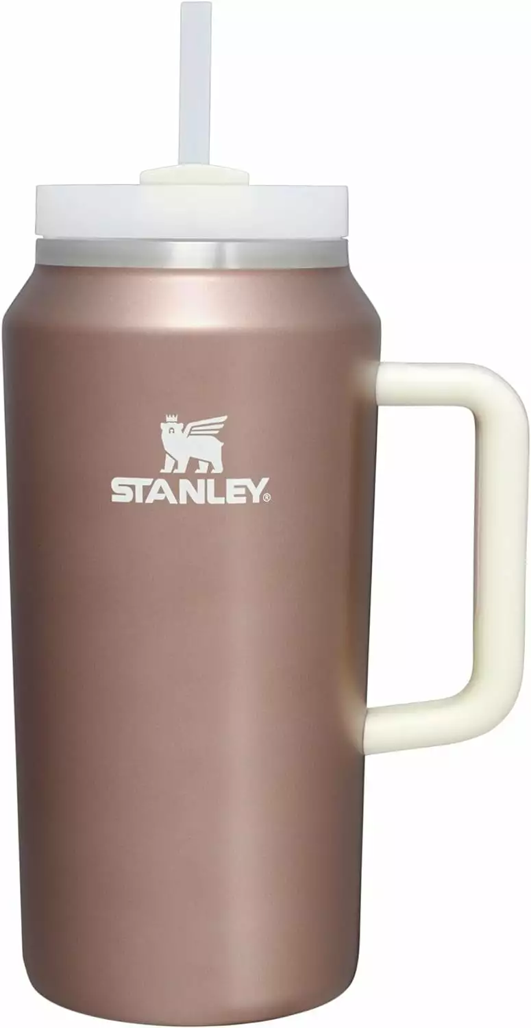 Stanley 64 oz Quencher H2.0 FlowState Tumbler Rose Quartz Glow Insulated Stainless Steel Cup