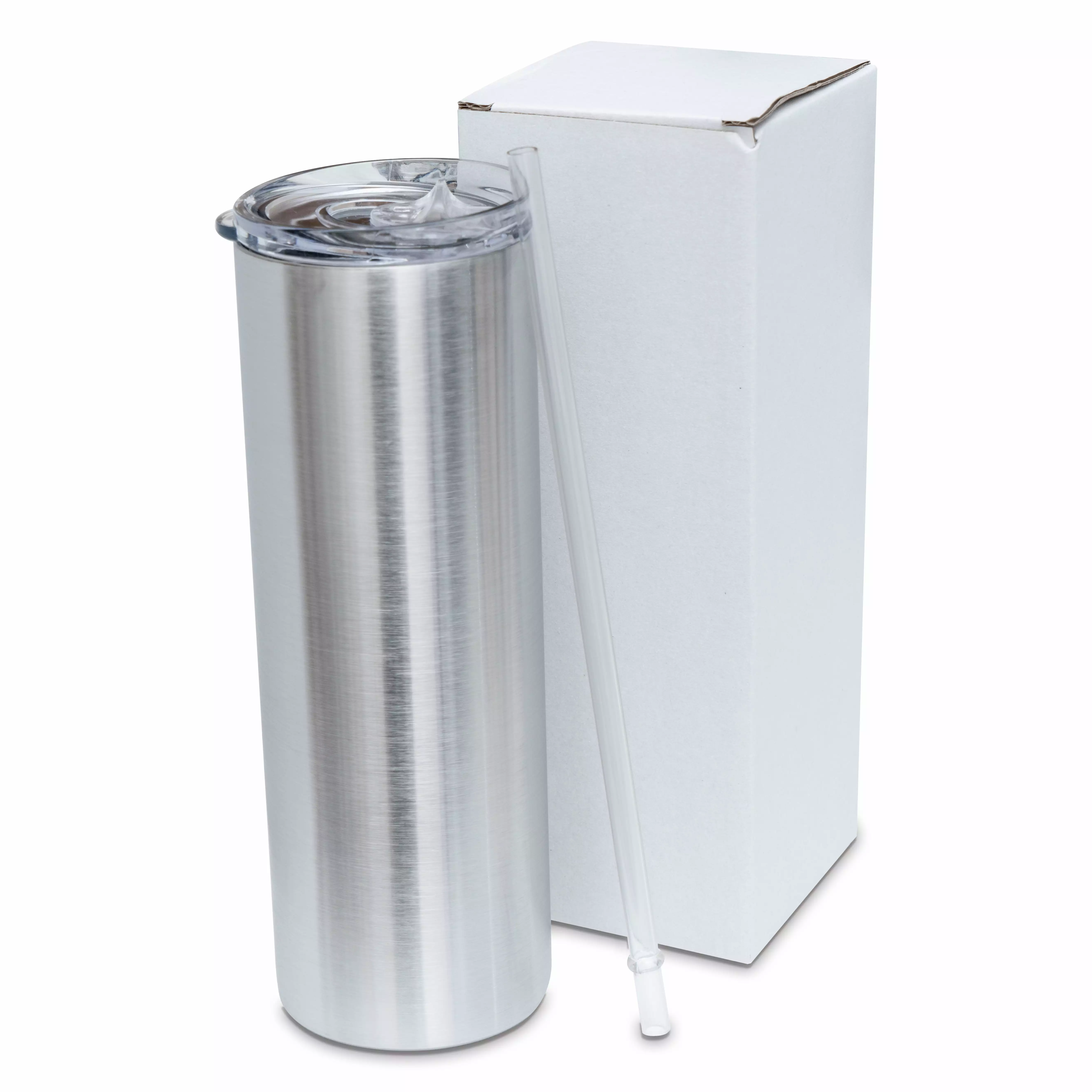 Makerflo Destash 30 Oz Skinny Insulated Tumblers 25 Pack Stainless Steel Silver