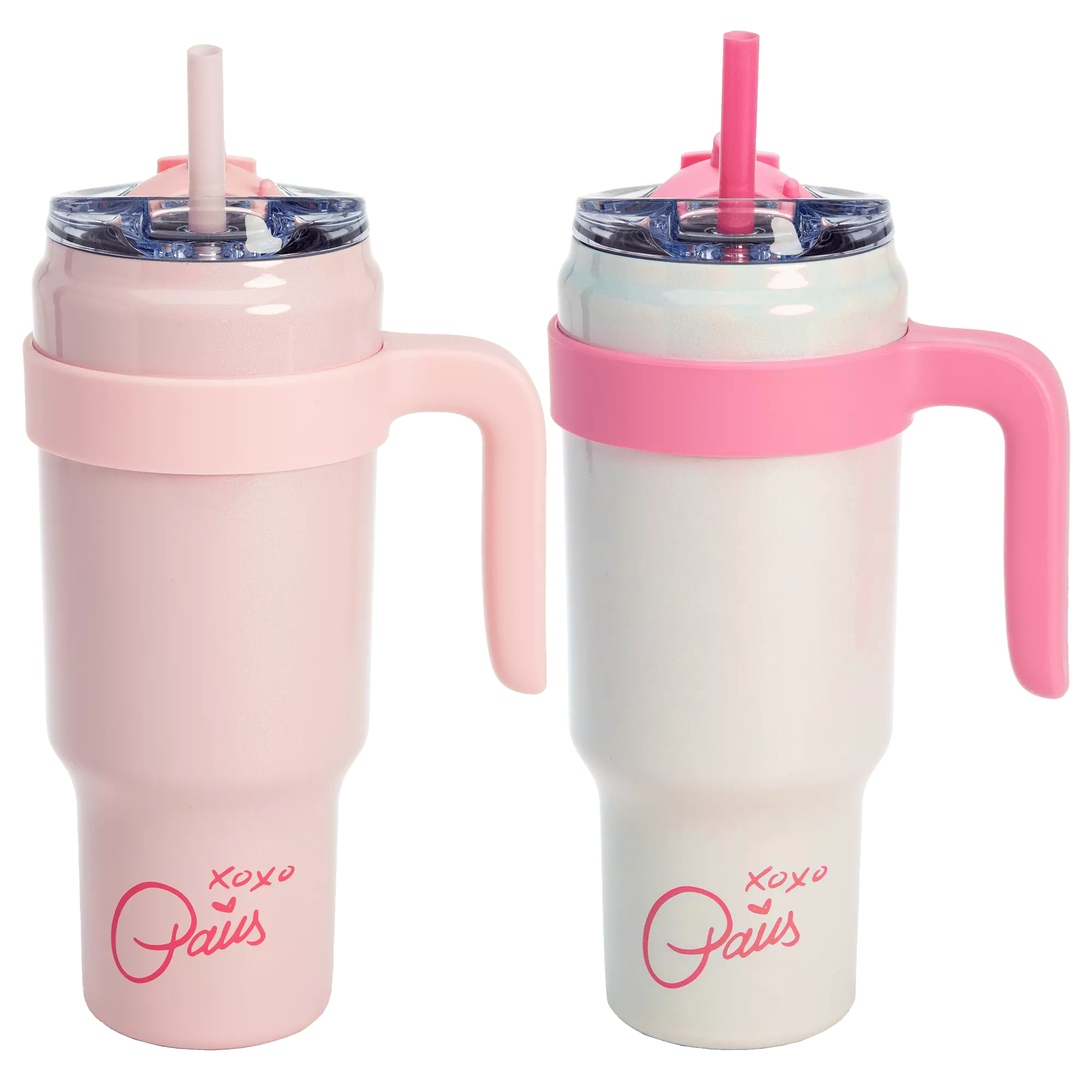 Paris Hilton 40 oz Stainless Steel Tumbler Set Double Wall Vacuum Insulated Cup Removable Handle Reusable Straw Leak Proof...