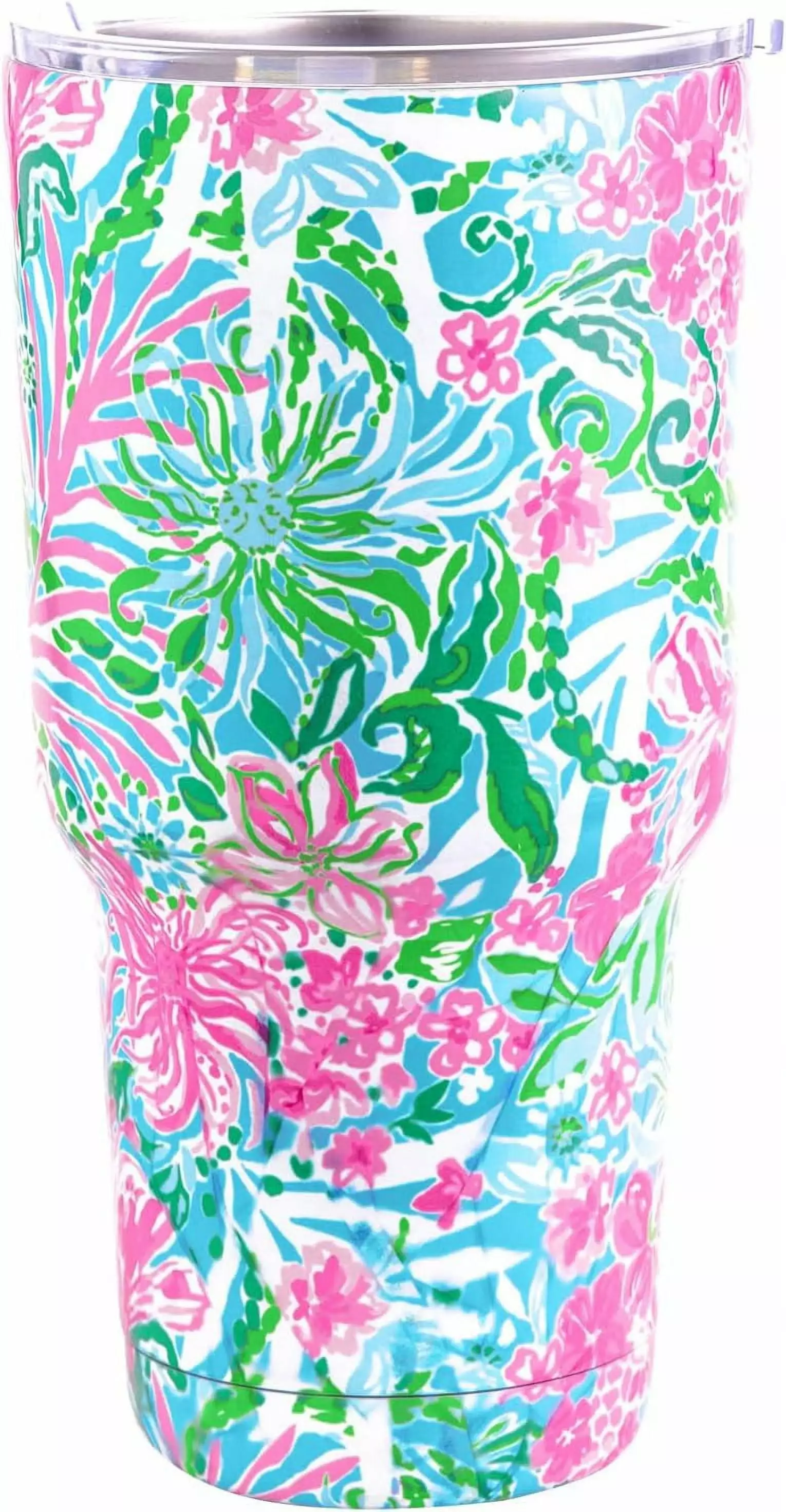 30 Oz Stainless Steel Insulated Tumbler Lid Double Wall Leaf Pattern Travel Cup Hot Cold Drinks