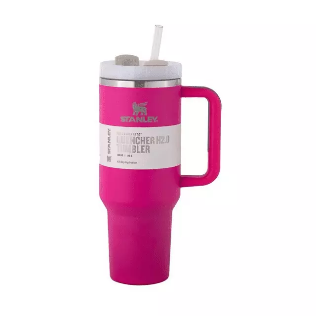 Stanley 40 oz Quencher H2.0 FlowState Stainless Steel Vacuum Insulated Tumbler Cosmo Pink Valentines Edition