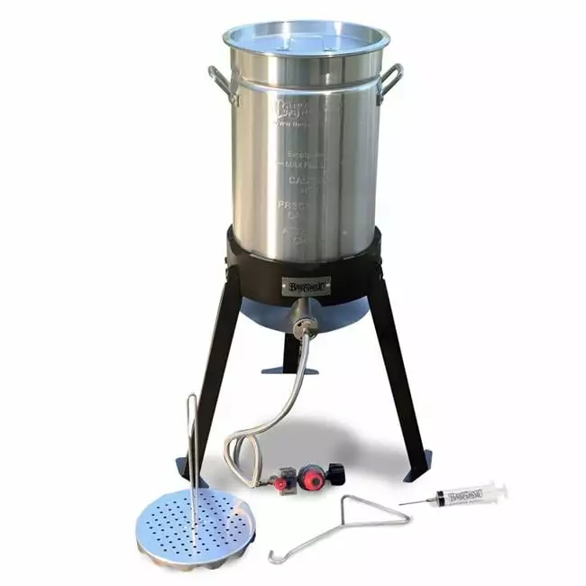 30 Qt Bayou Timeless Aluminum Turkey Fryer Kit Perfect Outdoor Cooking BakeBetter