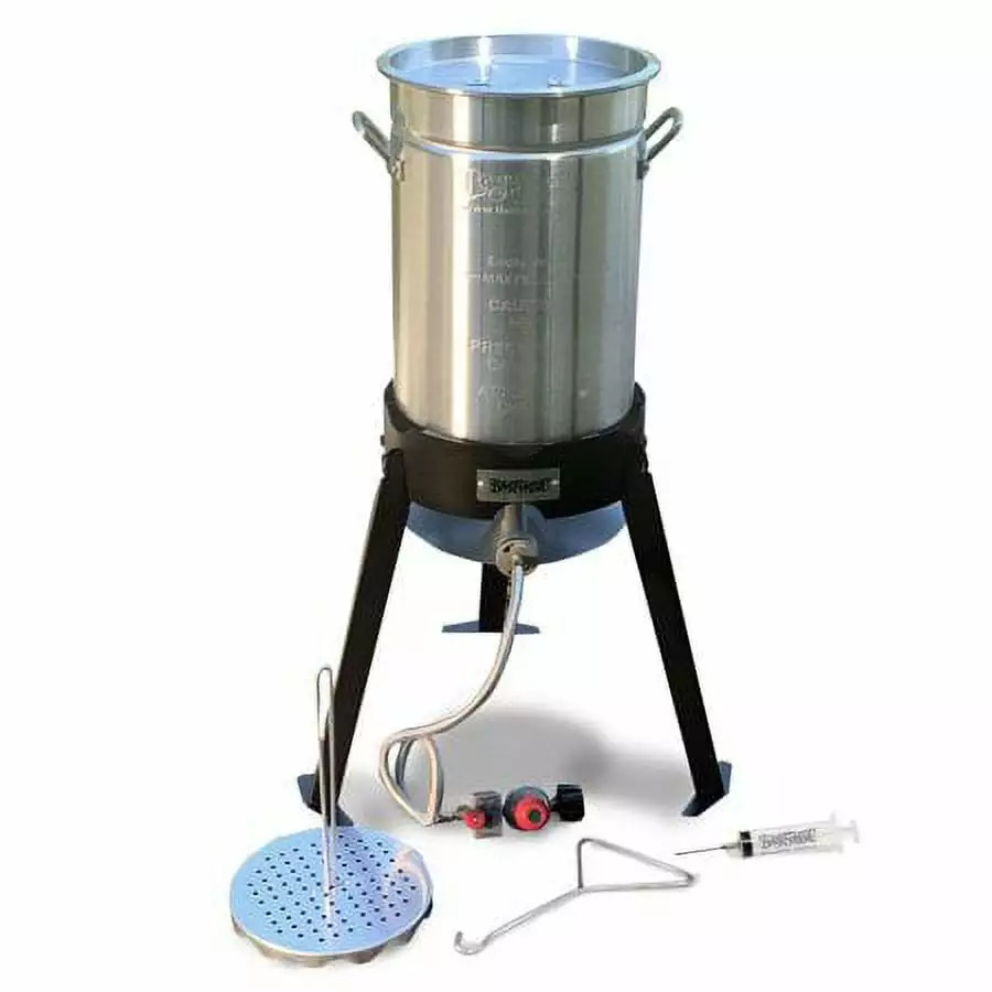 Barbour International 30 Qt Bayou Timeless Aluminum Turkey Fryer Kit Outdoor Cooking