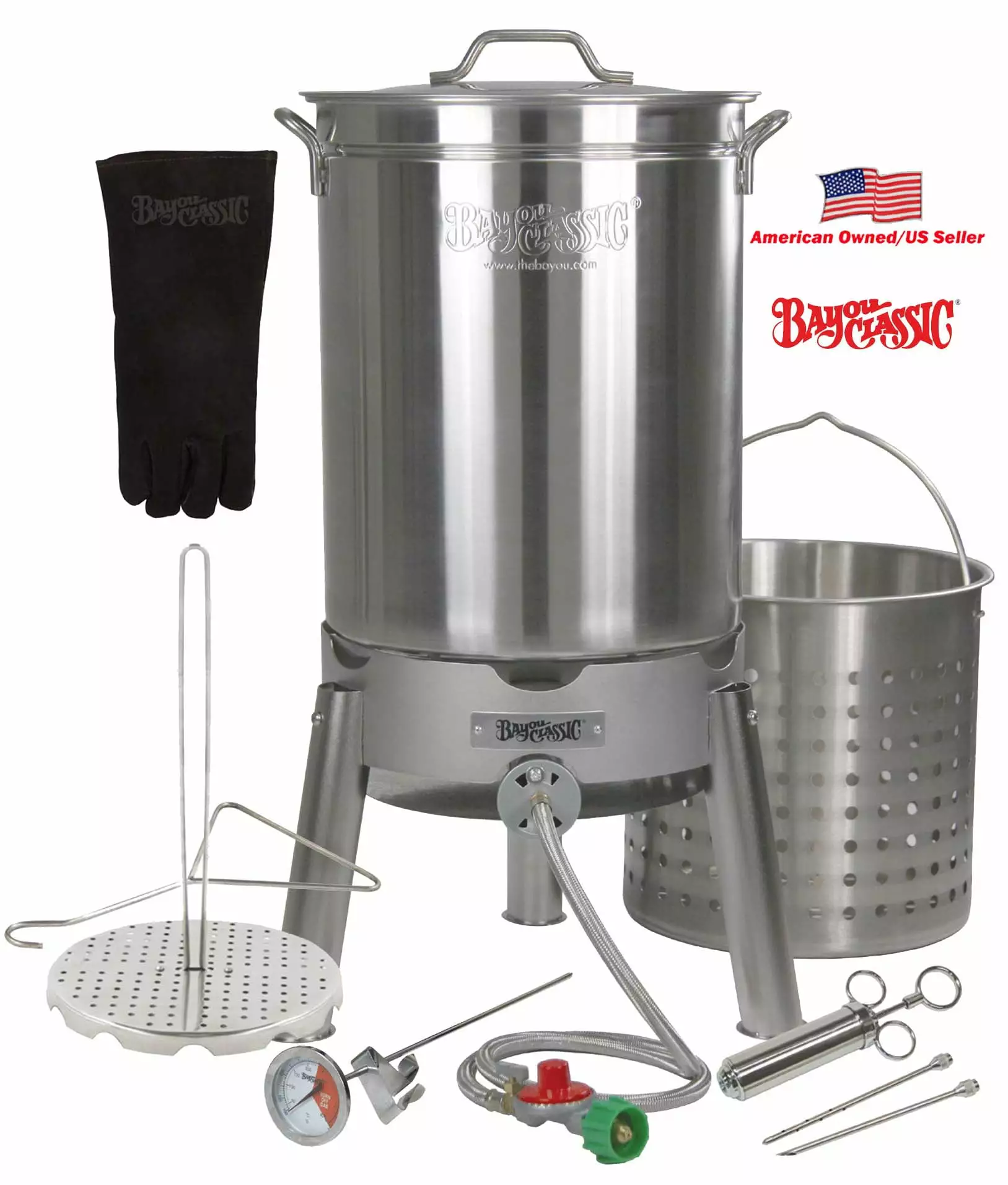 Bayou Timeless Oversized 44-Quart Stainless Steel Turkey Deep Fryer Big Bird Kit Bayou Classic