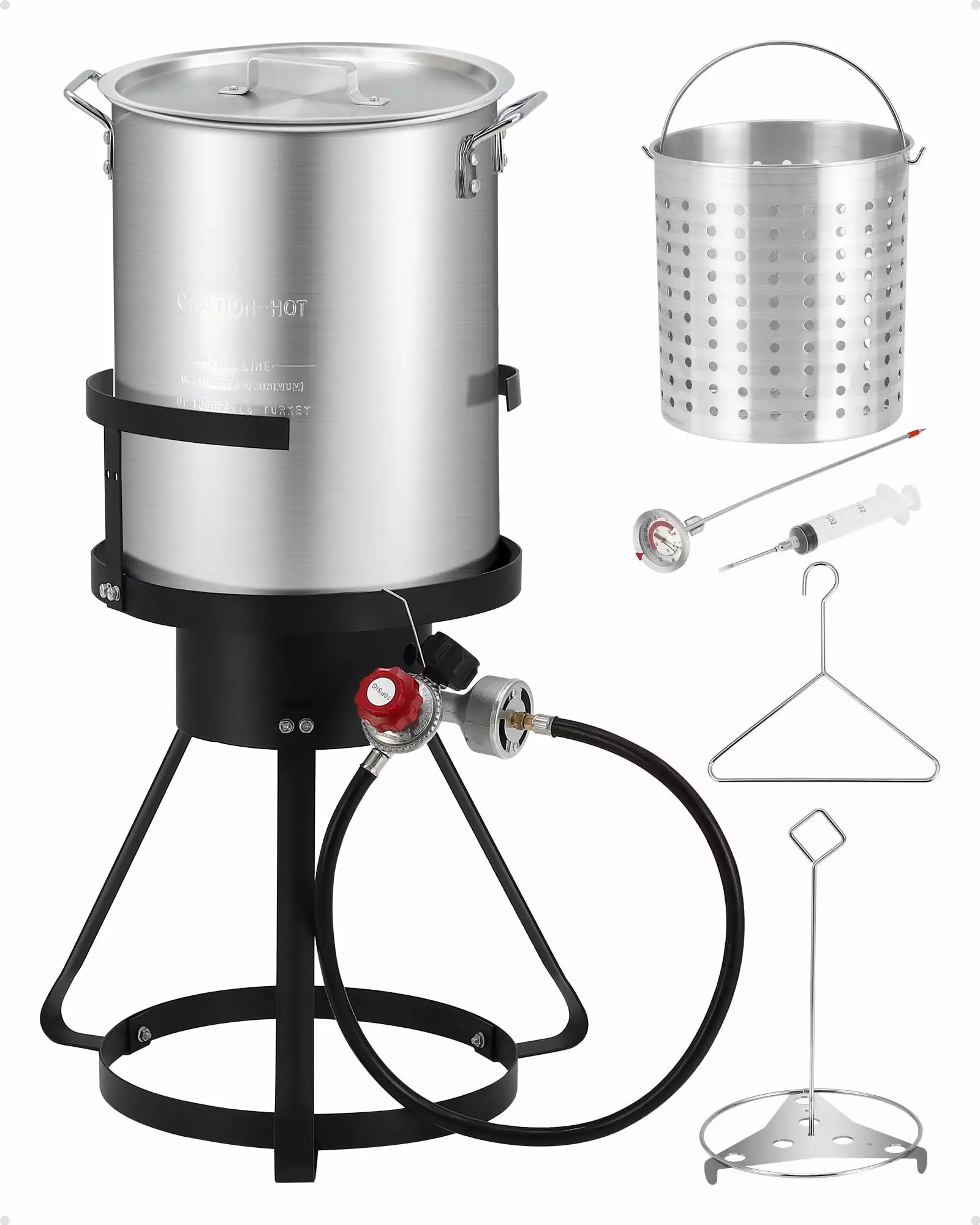 FOLDLIFE Outdoor Propane Stove Kit 54,000 BTU and 30QT Turkey Fryer Seafood Boil