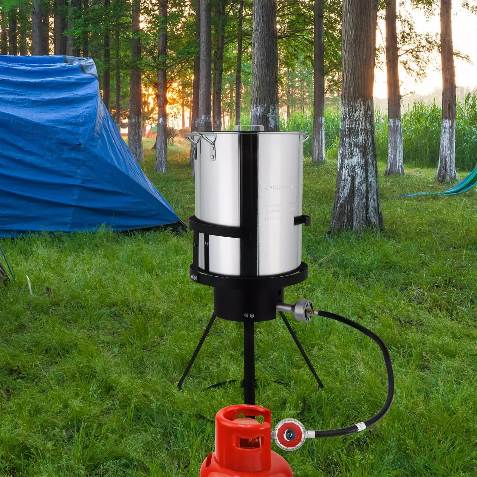 Outdoor Aluminum Deep Turkey Fryer 30QT Gas Propane Stock Pot and Cooker Rack UNBRAND