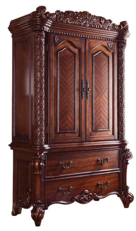 Acme Vendome Cherry Traditional TV Armoire 22007 - Elegant Entertainment Storage