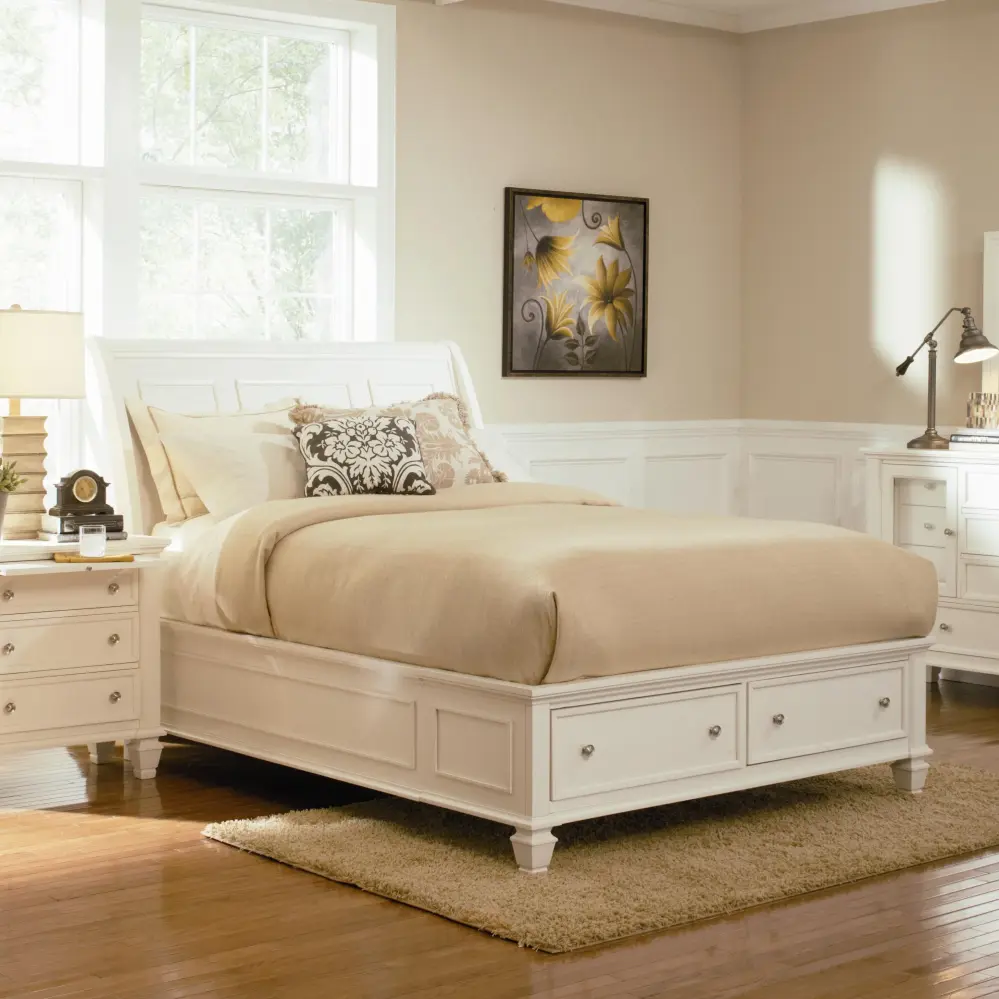 Diamond Modern Furniture COA Sandy Beach Queen Sleigh Bed Storage 201309Q