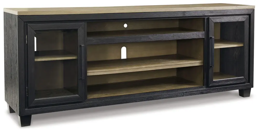 Foyland - XL TV Stand w/Fireplace Option - Ebony / Brown