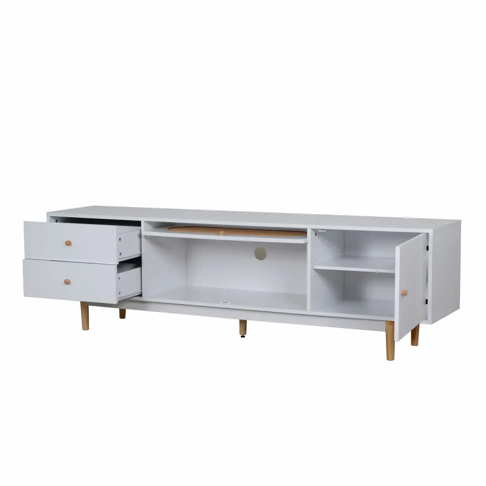 70" TV Stand Drawers - Snow