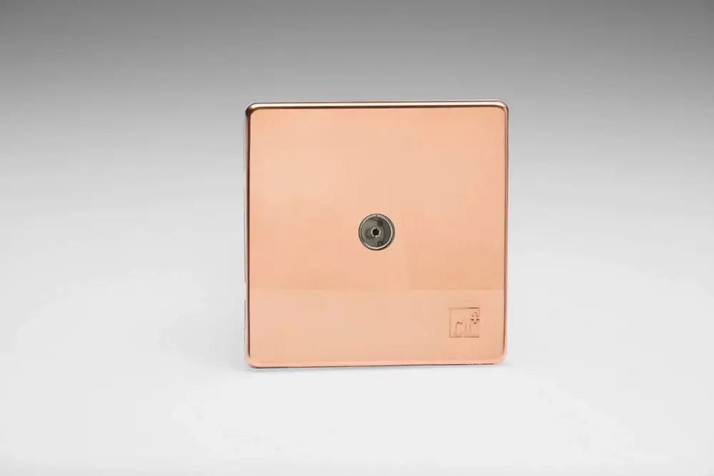 Varilight XDY8S.AC Screwless Antimicrobial Red metal 1-Gang Co-Axial TV Socket