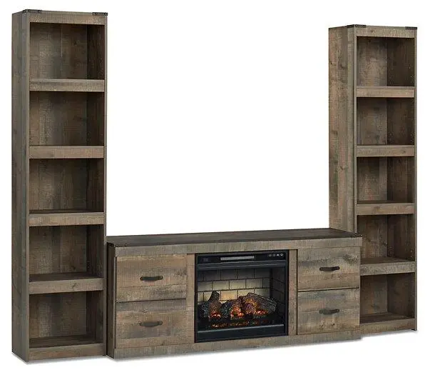 Trinell 3-Piece Entertainment Center Electric Fireplace TV Stand
