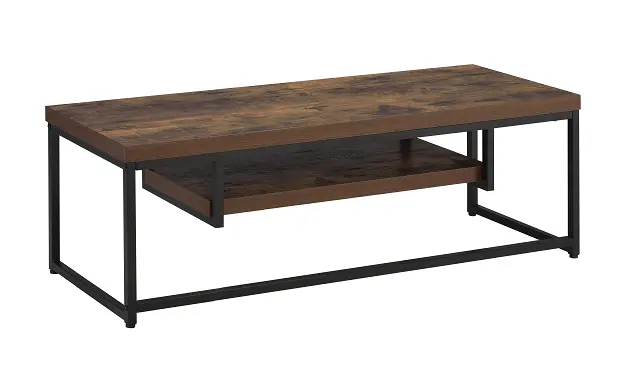 Bob Weathered Oak and Black TV Stand - Rustic Entertainment Center