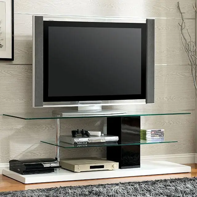 Neapoli Black White 63 Inch Modern TV Stand Media Console