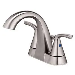 Centerset Lavatory Faucet Pop Up 2 Lever Handles Brushed Nickel Finish HomePointe