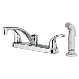 Kitchen Faucet Pull Down Sprayer 2 Decorative Lever Handles Chrome Finish HomePointe