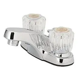 Lavatory Faucet Pop Up 2 Acrylic Handles Chrome Finish HomePointe