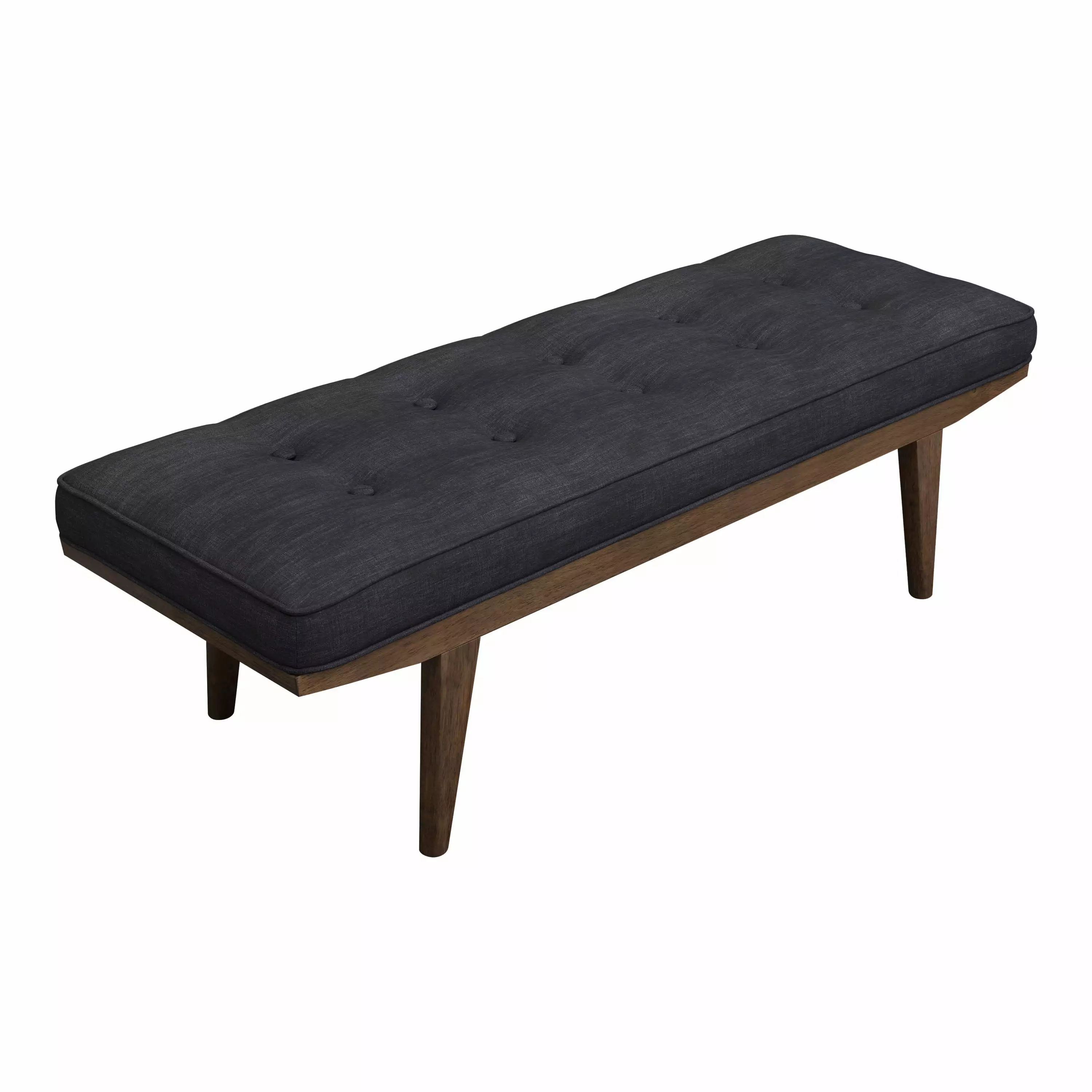 Upholstered Tufted Bench Taupe and Natural Fabric Living Room or Bedroom Benches Coaster Company