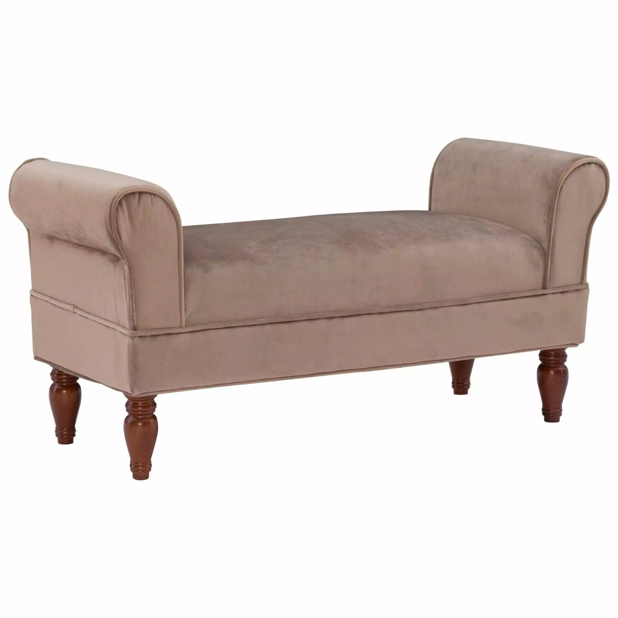 Contemporary Home Living Upholstered Coffee Brown Bench Rolled Sides 45 Inches Benches