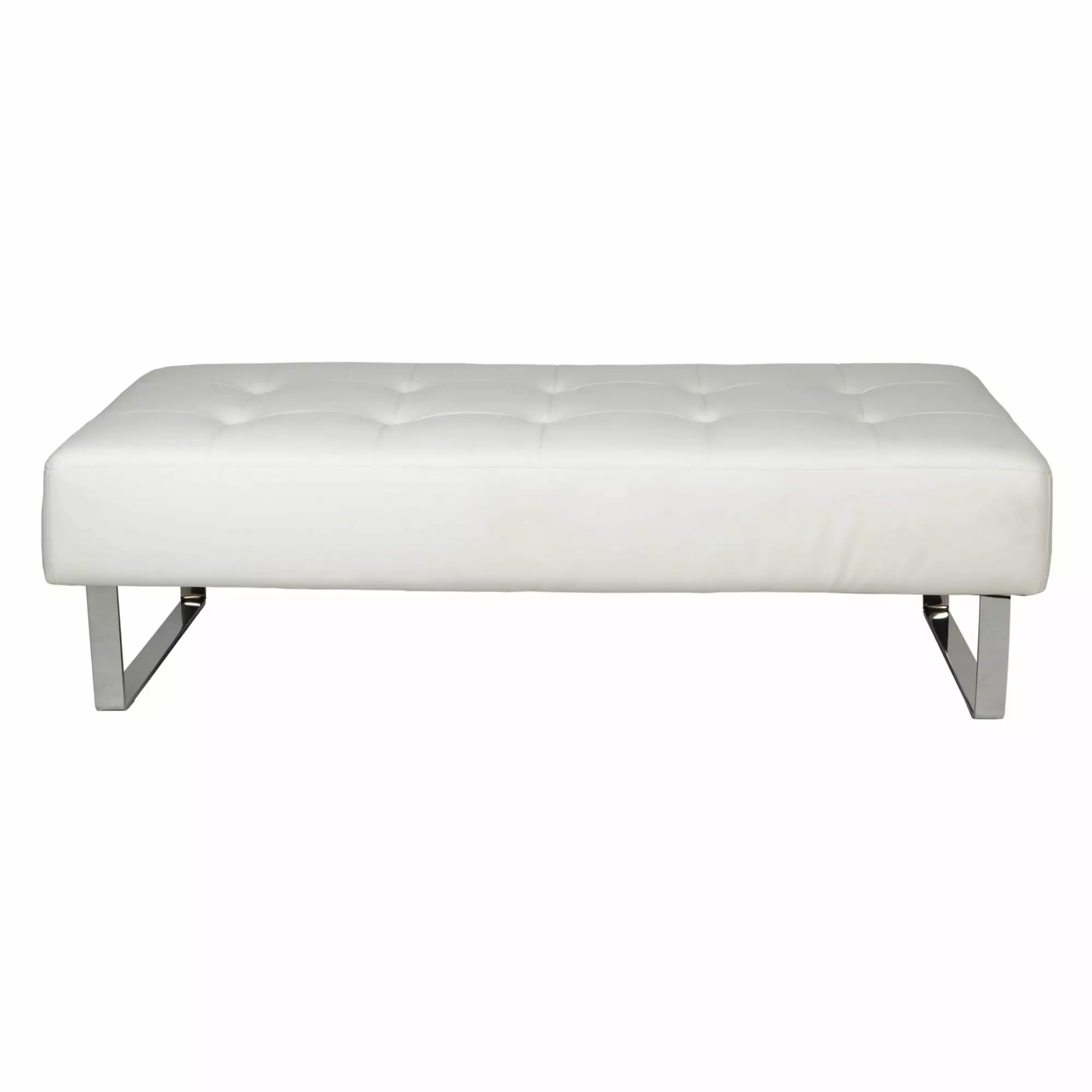 52 X 24 X 16 White Faux Leather Bench Modern Living Spaces Benches HomeRoots