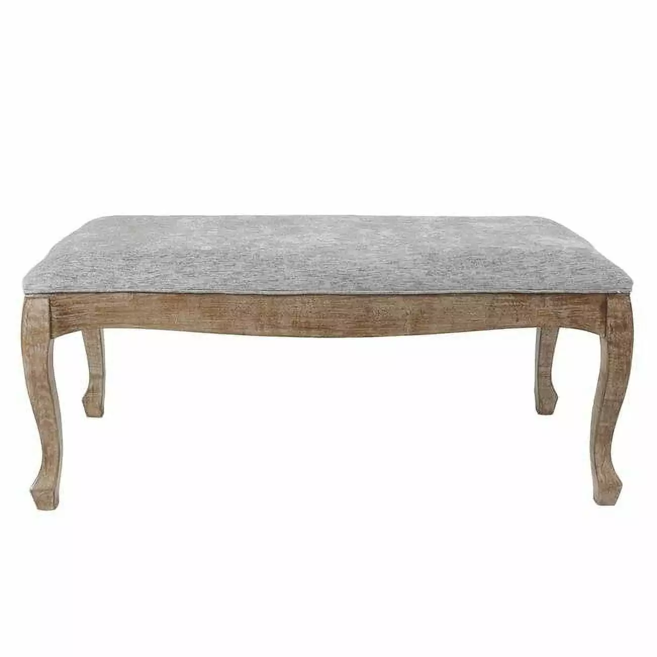 LuxenHome Upholstered Gray Linen Entryway and Bedroom Bench Benches