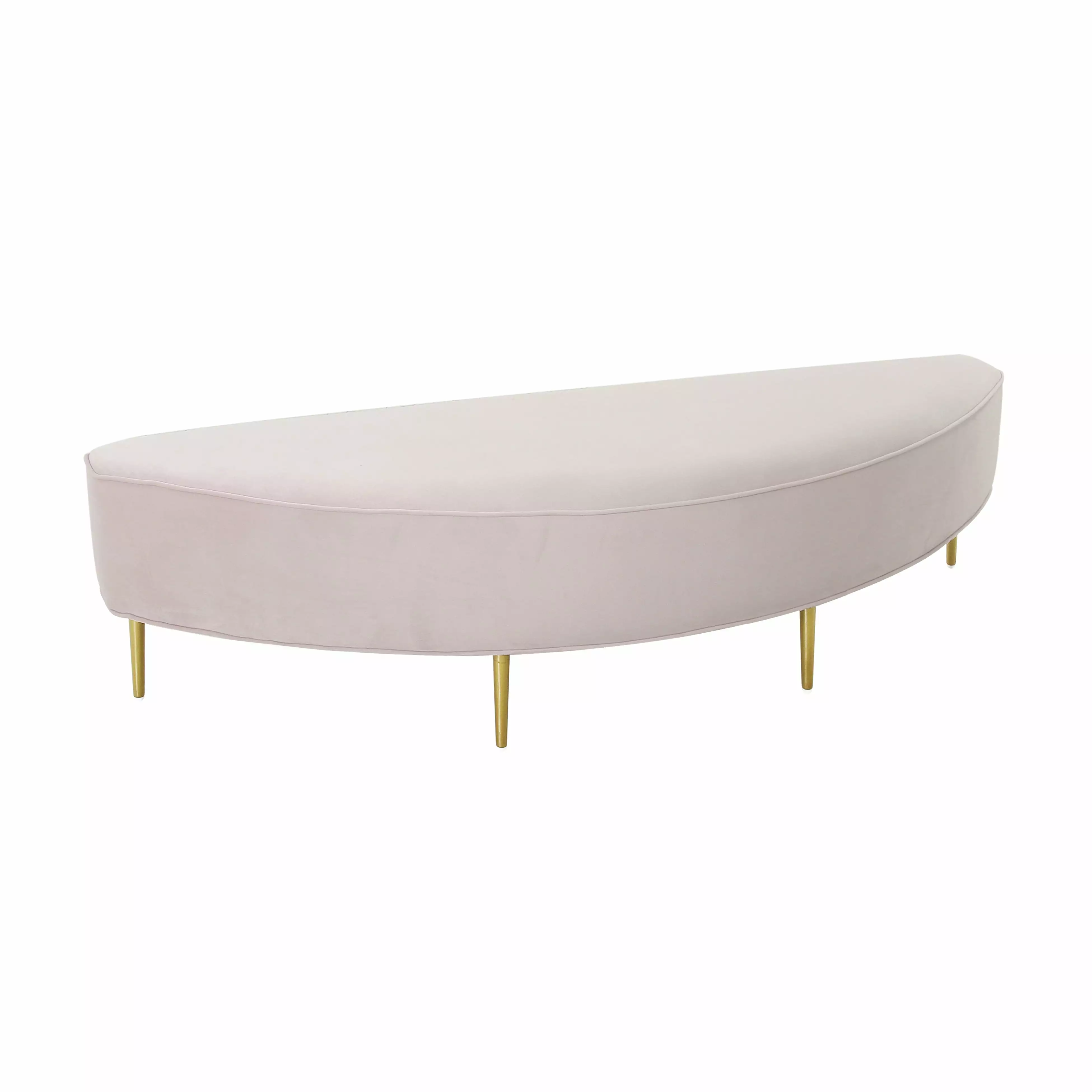 TOV Furniture Bianca Blush Velvet Full Bench Bedroom or Living Room Benches