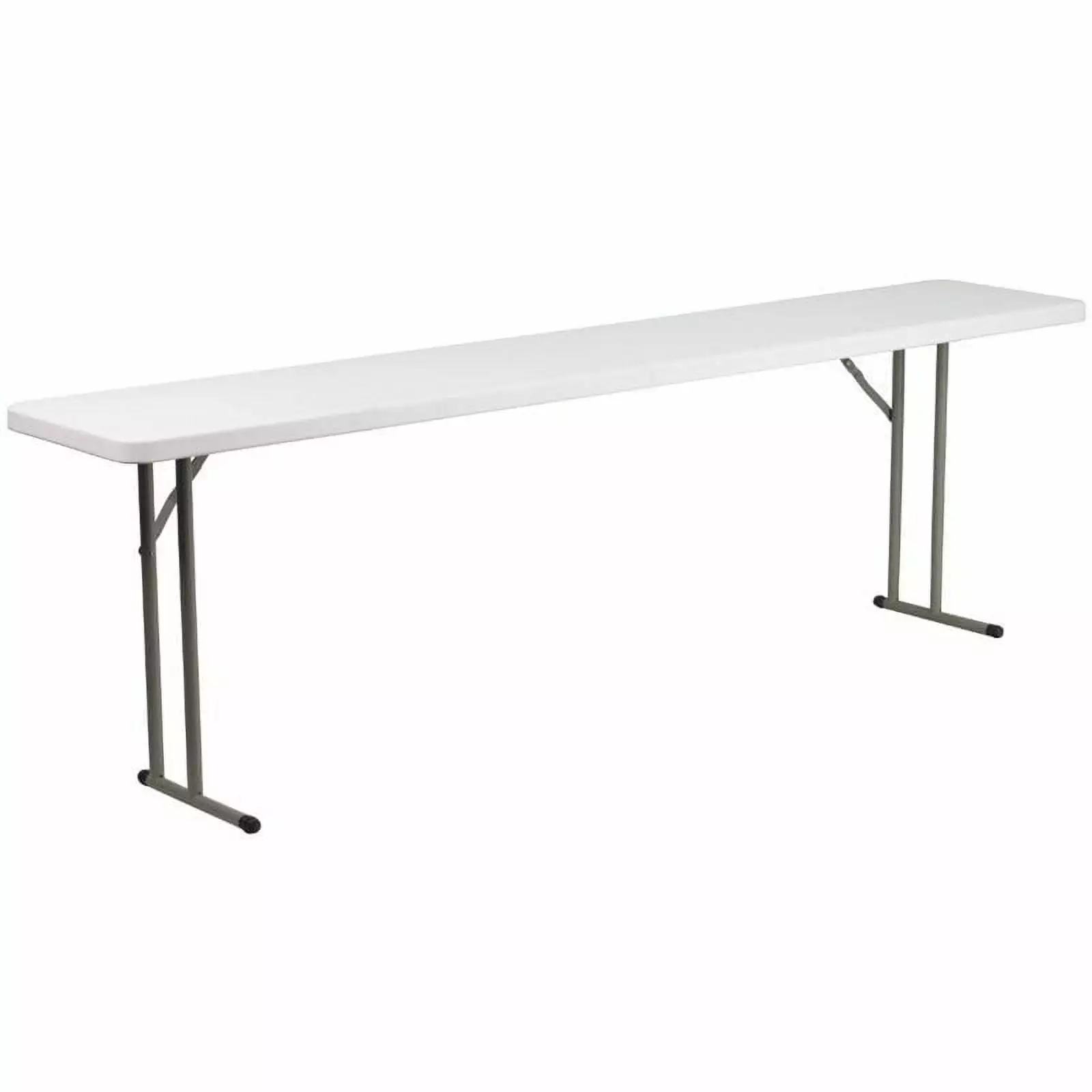 Bowery Hill 18 x 96 Plastic Folding Table - White Durable Portable Design
