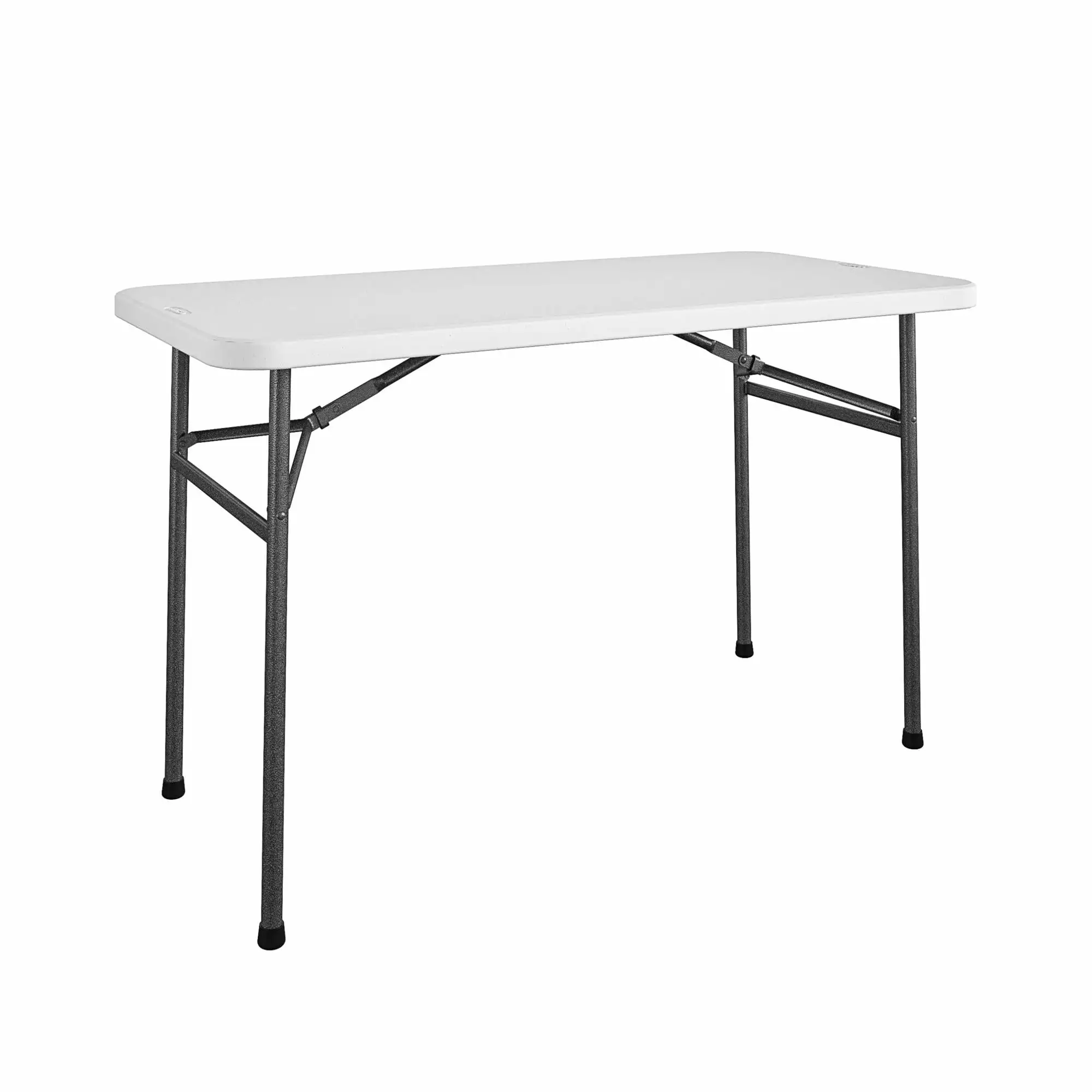COSCO 4 Foot Straight Folding Utility Table White Indoor Outdoor Portable Desk Camping Tailgating Crafting Table
