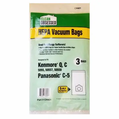 Clean Obsessed Kenmore & Panasonic Vacuum Cleaner Bags Type Q, C & C-5 HEPA