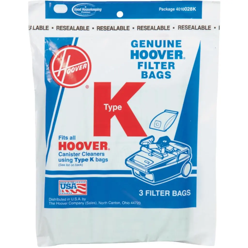 Hoover Type K Standard Vacuum Bag 3-Pack Upright Vacuums