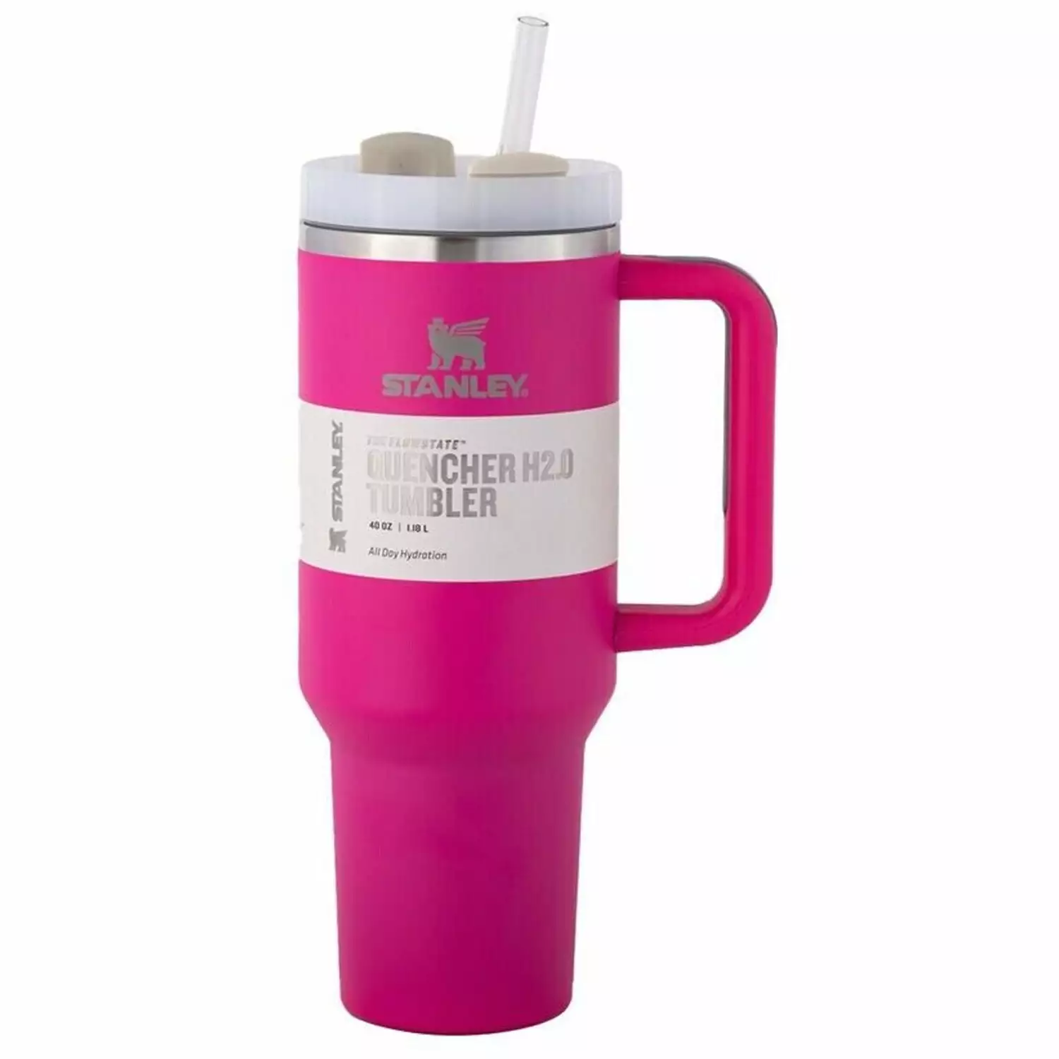 Stanley 40oz H2.0 FlowState Quencher Tumbler Cosmo Pink Valentine's Day Edition