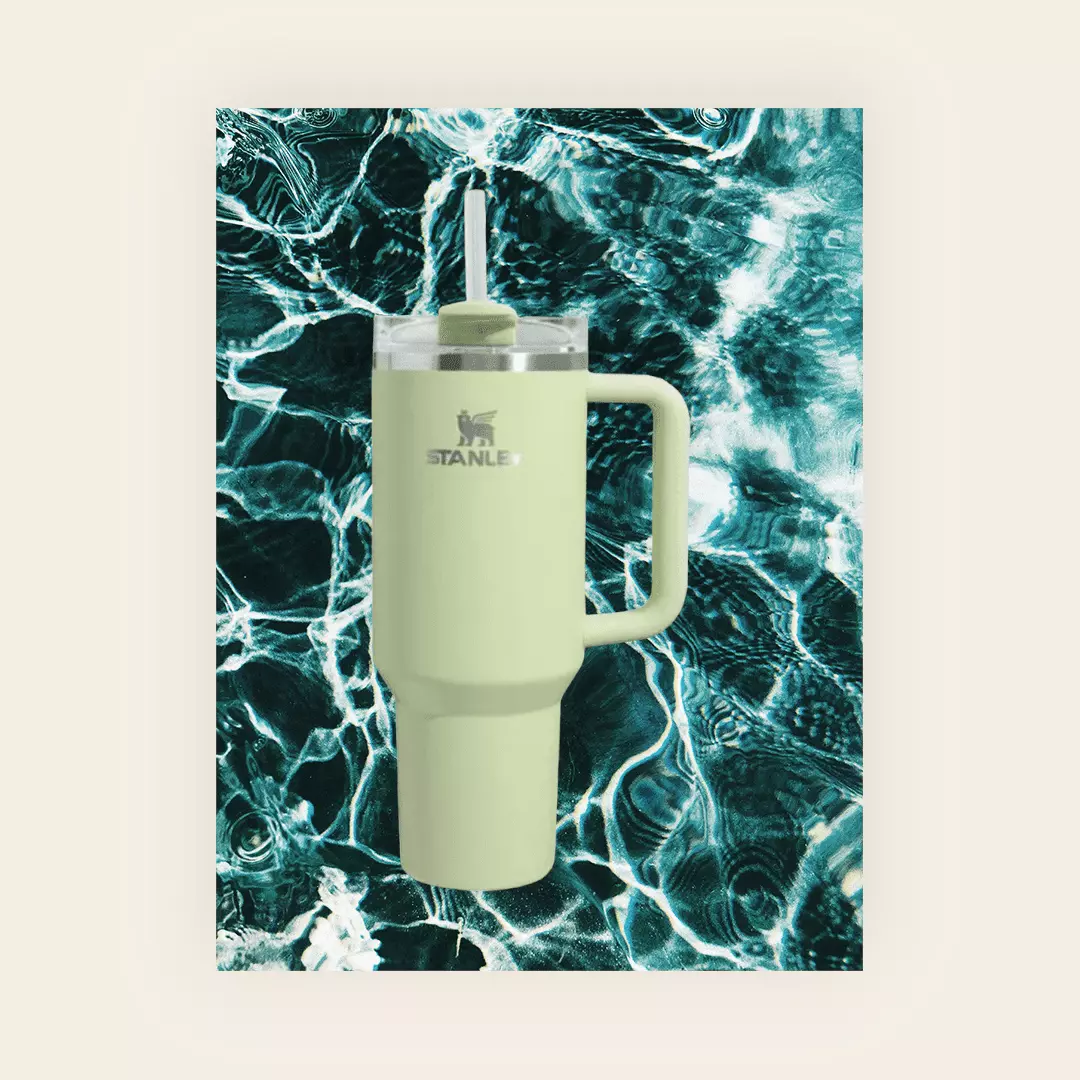 Stanley 40 oz Stainless Steel H2.0 FlowState Quencher Tumbler Pale Lime Vacuum Insulated