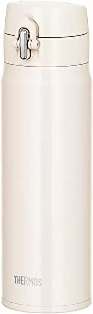 Thermos Vacuum Insulated 500ml Water Bottle Mobile Mug White Beige Cold Drink